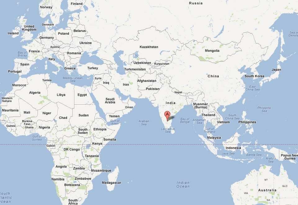 Bangalore მსოფლიო რუკა