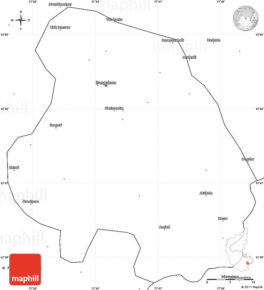 Bangalore კონტურული რუკა