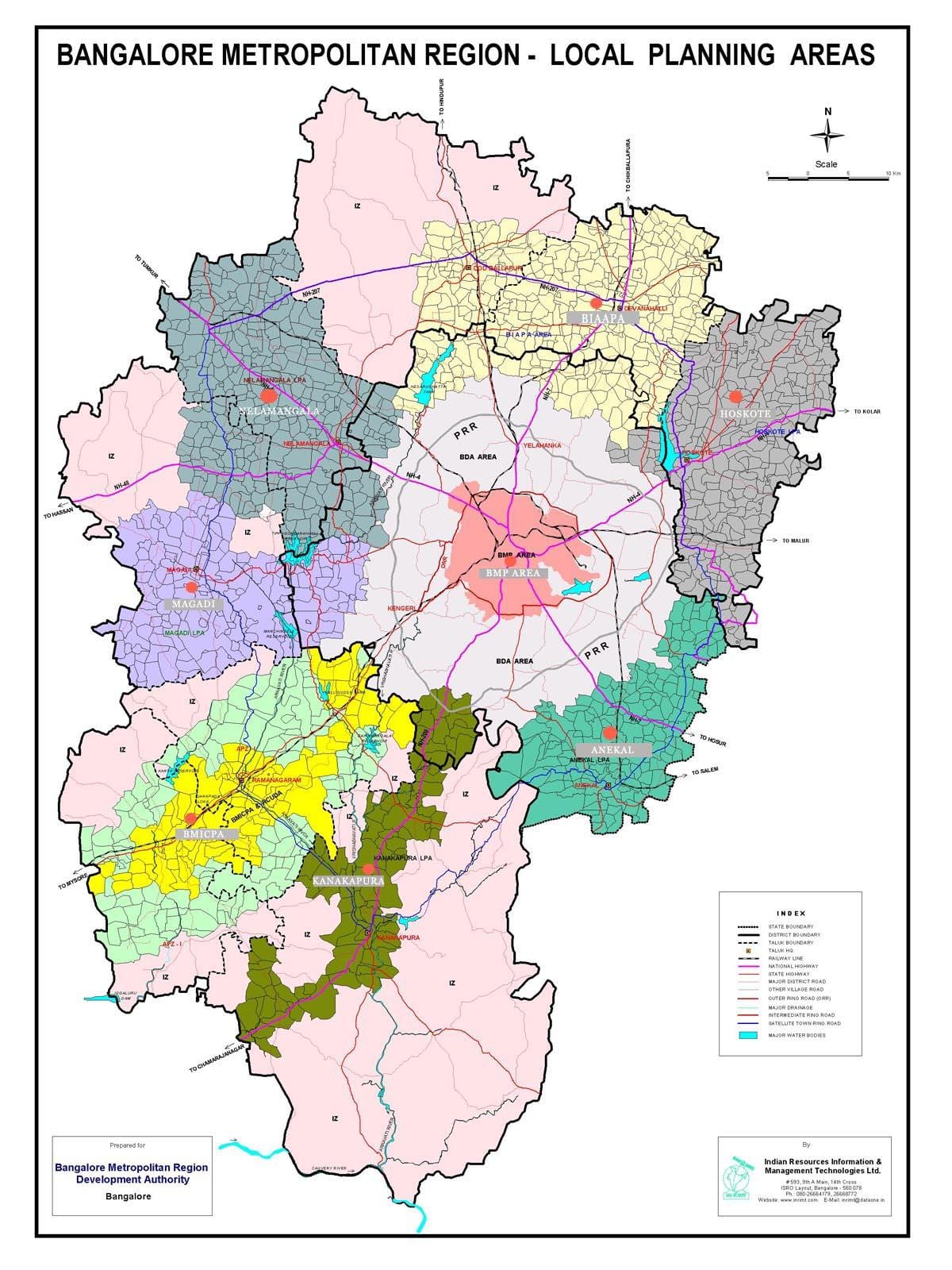 Bangalore რუკა ტერიტორიების