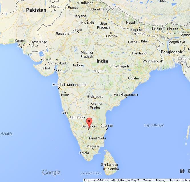 Bangalore ინდოეთში რუკა